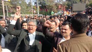 Moradabad: Advocate protest 